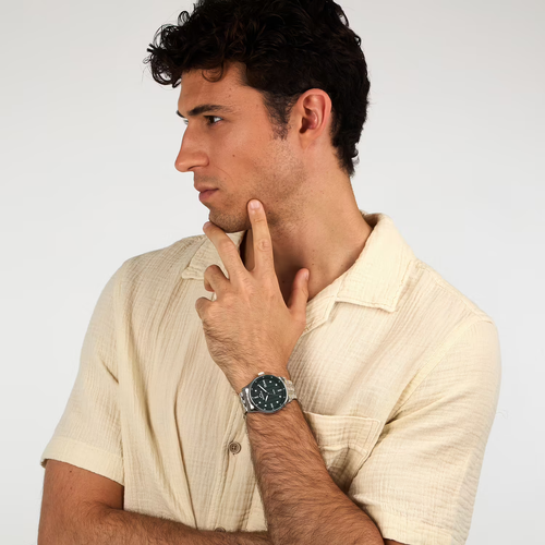 Montre Hommes Chronostar Cadran Vert Temps Date Étui 43 MM - Photo 5 sur 7