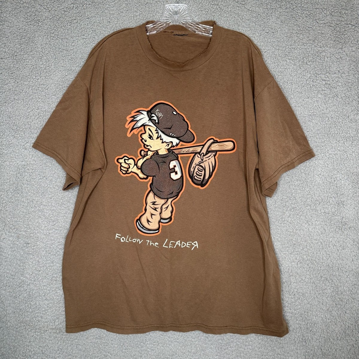 Vintage Korn Follow The Leader Lil Slugger T-shirt Brown
