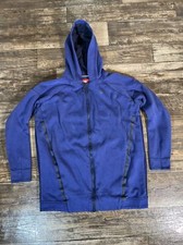 NIKE Tech Fleece Hoodie Womens Large Mesh Cocoon Full Zip Jacket Navy Blue