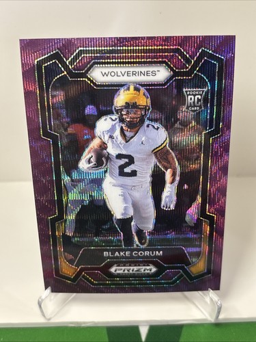 2024 Prizm Draft Picks Purple Wave Blake Corum RC #128 Rams - Picture 2 of 4