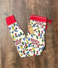 Lazy One "Lights Out" Christmas Womens Pajama Legging Pants PJ's 100% Cotton