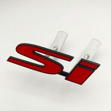 New Jdm Black Red Metal Si Emblem Front Grille Sport Car Grill Badge New Jdm Black Red Metal Si Emblem Front Grille Sport Car Grill Badge