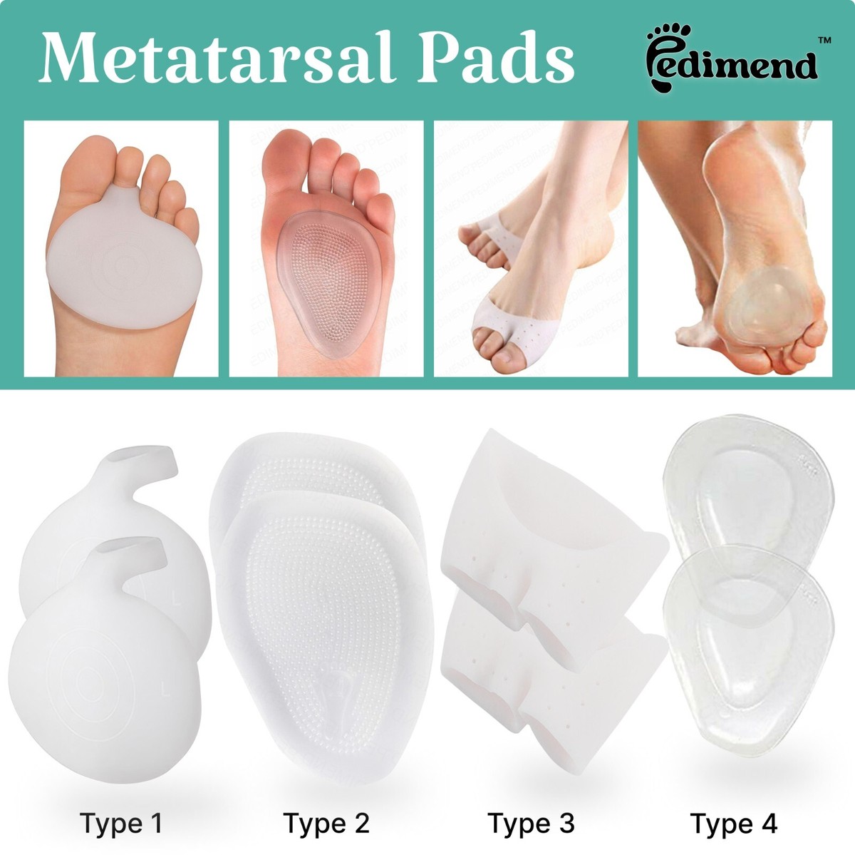 MORTON'S NEUROMA METATARSAL PADS GEL BALL OF FOOT PAIN RELIEF FOOT