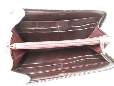 Authentic CHANEL Leather Matelasse Zip Around Long Wallet #40589
