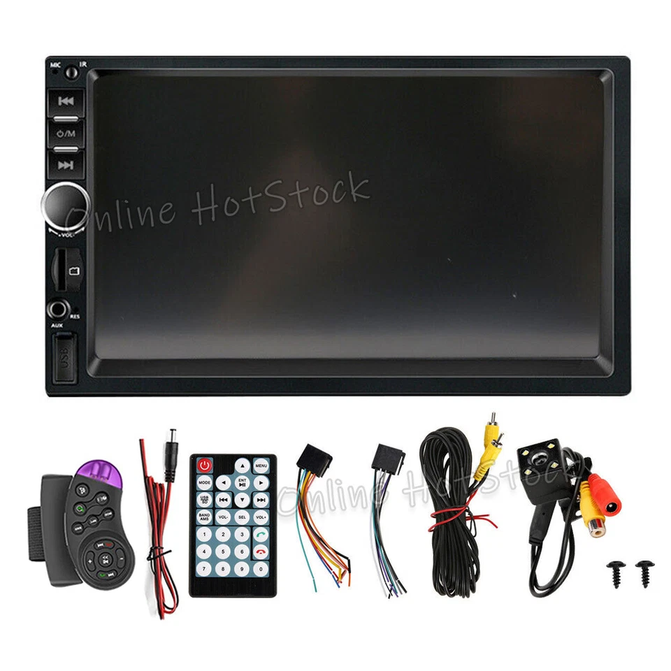 7" Double 2 DIN Bluetooth Head Unit Car Stereo Touch Screen Radio FM TF USB AUX - image 2 of 4