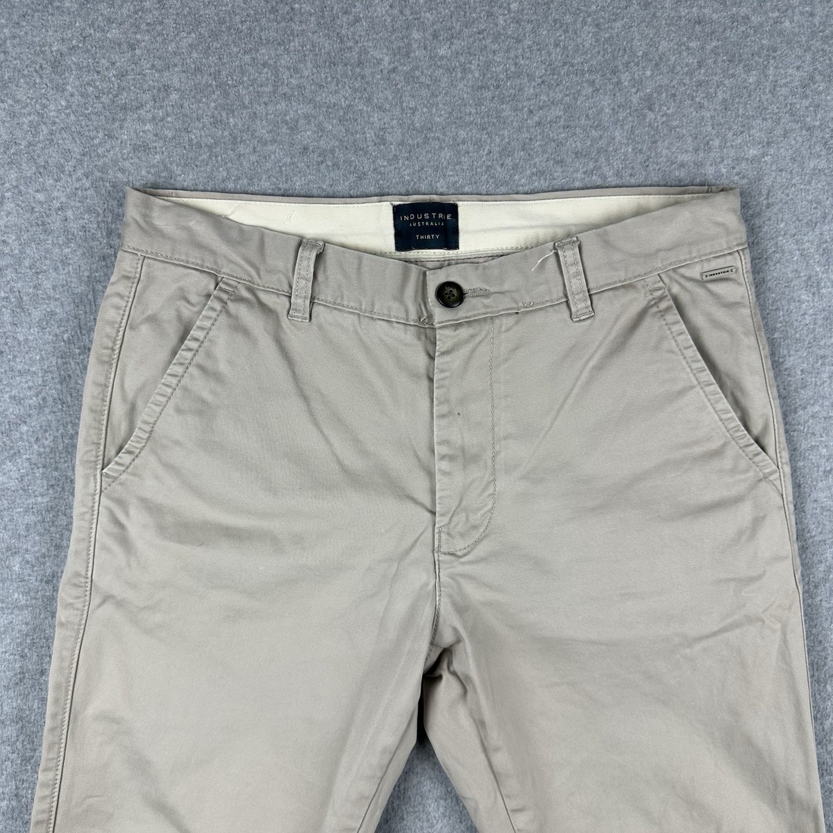 Industrie Men's Cuba Chino Pants Size 30 Slim Leg Beige Stretch Smart Casual View 5