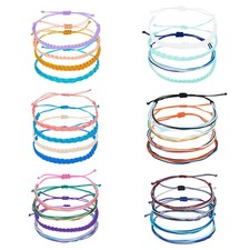 24Pcs Summer Surfer String Woven Bracelets Adjustable Bracelets for Women Braide