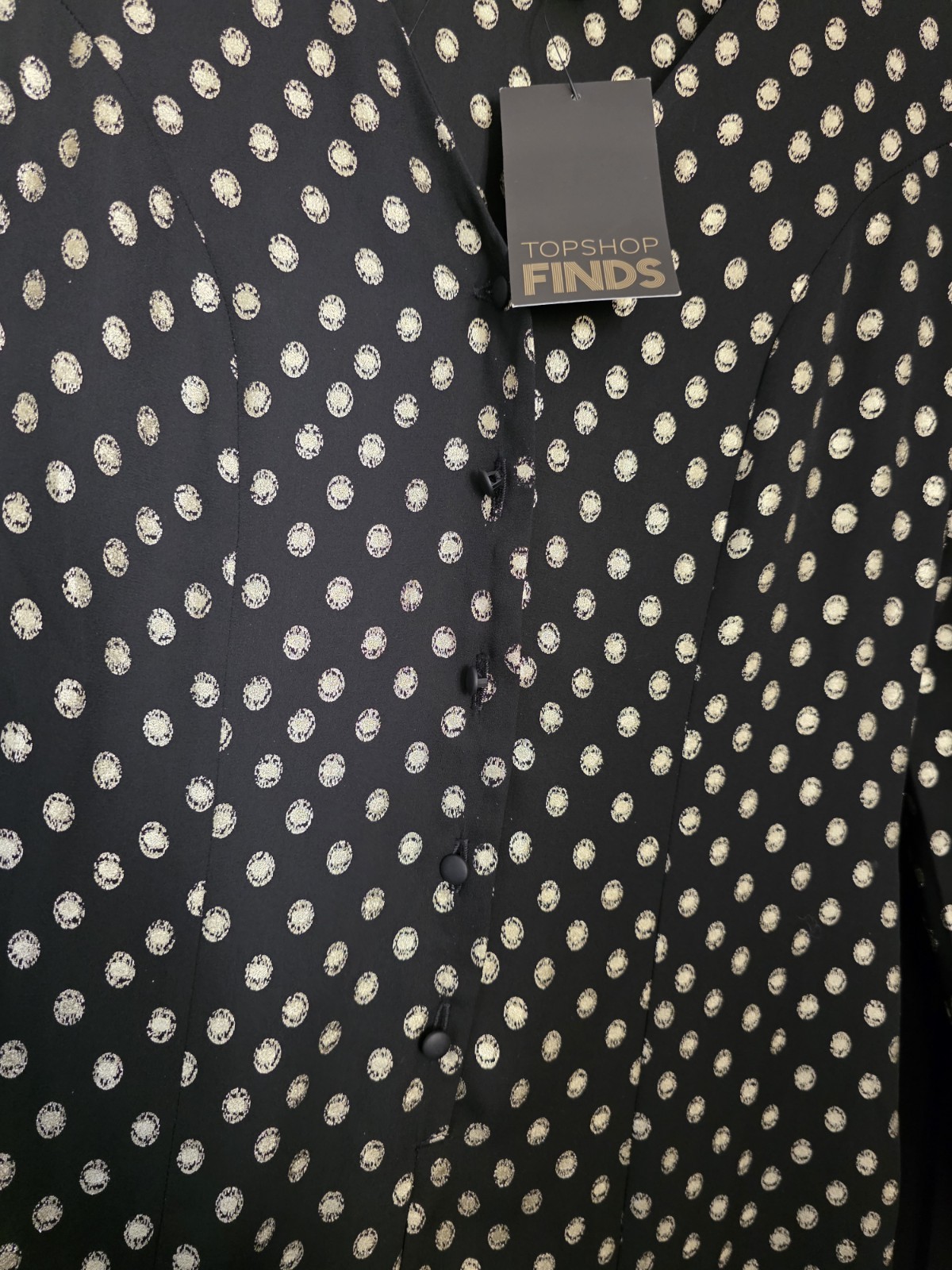 Topshop Finds Black & Gold Spotty Chiffon Crop Leg Jumpsuit Size 8 BNWT RRP £49 image 8