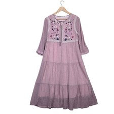 Orange Creek Embroidered Midi Dress Pink Boho Cottagecore Romantic Feminine 