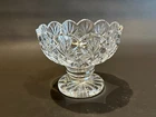 Waterford Crystal Pedestal Bowl 5" Scalloped Cut Glass Signed - Ireland