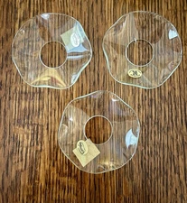 Vintage Clear Glass Plain Wavy Bobeches Candle Wax Collar Formglas Sweden-3