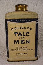 Vintage Colgate Talc for Men Antiseptic Powder Product Tin Can