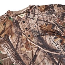 GANDER MTN Men's M Realtree Camo Fleece 3 Button Henley Baselayer Hunting Shirt