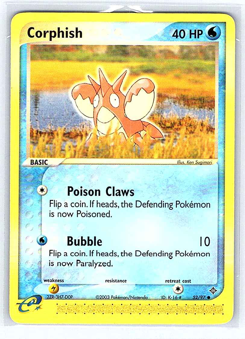 Corphish 52/97 Dragon NM or LP Pokemon Card