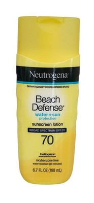 NEW Neutrogena Beach Defense SPF 70 Lotion-Broad Spectrum Water Resistant 6.7oz