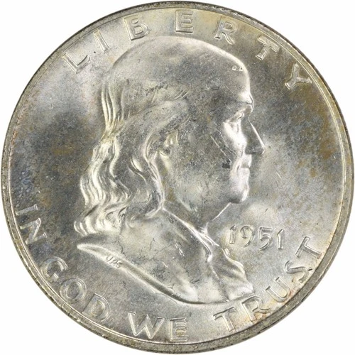 1951-D Franklin Silver Half Dollar Choice BU Uncertified #646