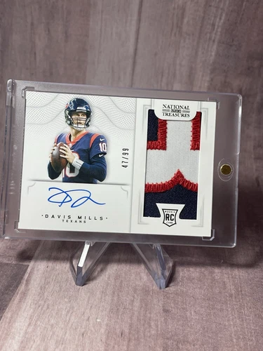 2021 National Treasures Davis Mills RPA /99 Rookie Nasty Patch Auto Texans