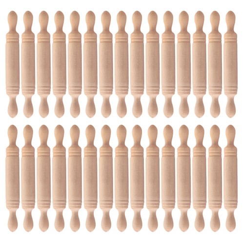 50 Pcs Mini Rolling Pin Dollhouse Miniature Simulation Accessories
