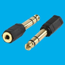 4x 3.5mm Female to 6.35mm 1/4" Male Stereo Plug Audio Jack AUX Adaptor, PC, TV