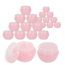 24 Pieces 10G/10ML Round Pink Cosmetic Sample Container Jars with Inner Liner