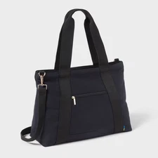 Solid Canvas School Tote Bag - Open Story Black