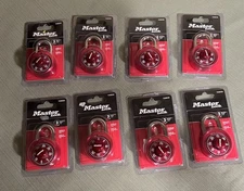 Lot of 8 RED Master Lock 1530DCM Standard Dial Combination Padlock NIP
