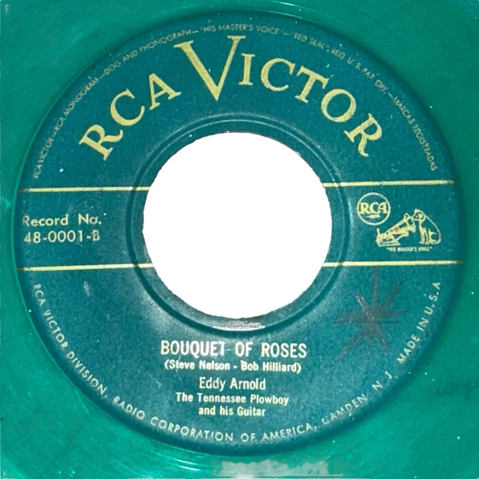 Green Vinyl! Eddy Arnold – Texarkana Baby / Bouquet Of Roses, 45 RPM VG (24E) - Image 2 of 4