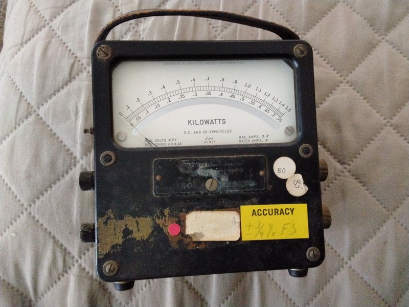 1970's Weston  Kilowatts Panel Meter Analog Kilowatt Meter Test Instrument (?)