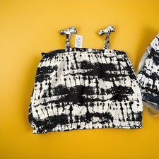 Children s Place 2 Piece Set Size 10/12 Black/White Tie Dye Skirt/Tank