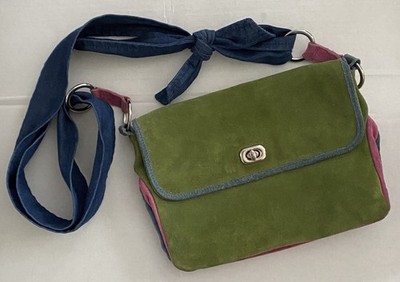 Claudia Firenze Multicolor Suede Small Hobo Crossbody Bag Needs Strap