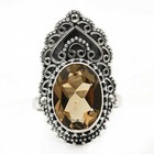 5CT Natural Smoky Topaz 925 Solid Sterling Silver Ring Jewelry Sz 7 @1-1 — photo 1