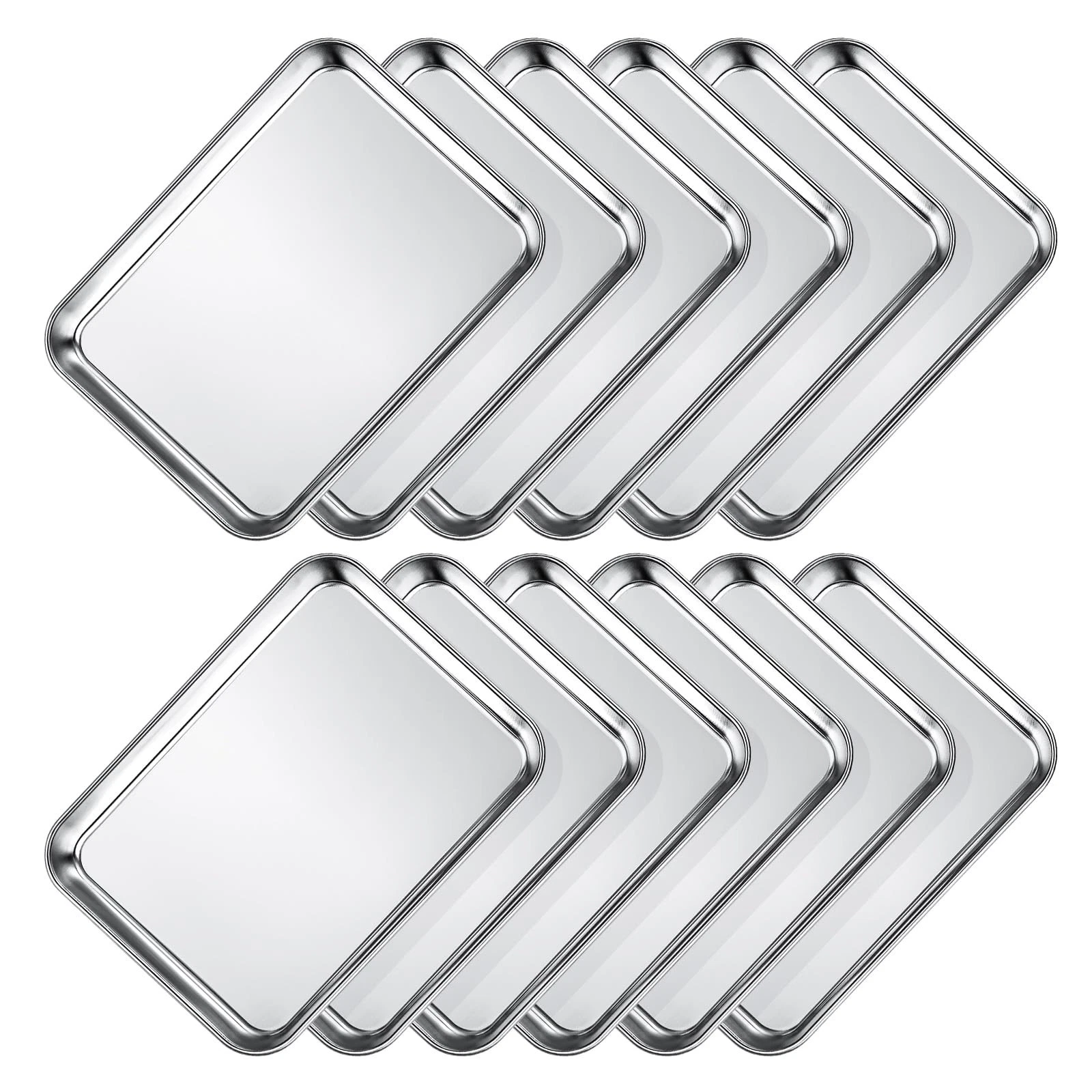 Wildone Sheet Pan Set Baking Cookie 9 x 6.7 x 1 inch, Silver