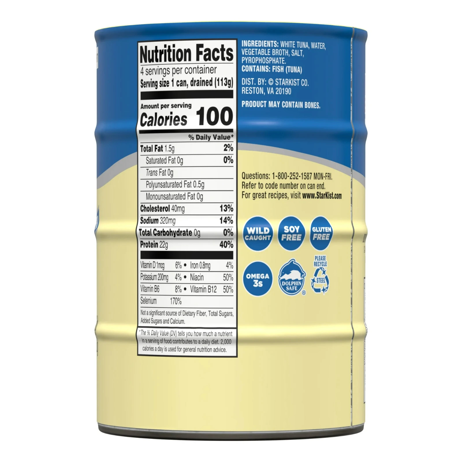 StarKist Chunk White Albacore Tuna in Water Can 4 Pack Wild Caught Dolphin 5 oz