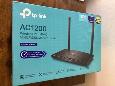 TP-Link Archer VR400 AC1200 WiFi VDSL ADSL Modem Router 8 x 10/100/1000 Mb/s