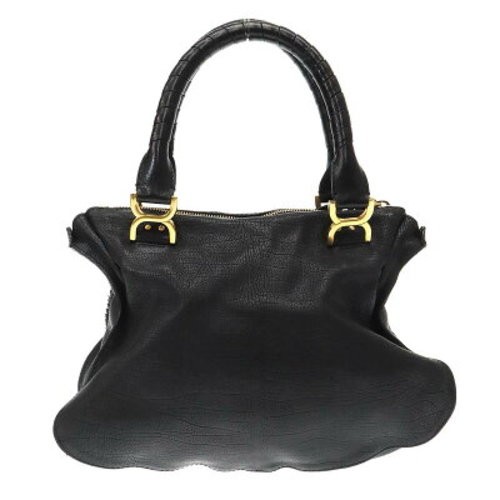 Chloe Marcie Damen Leder Tasche Schwarz Gold Medium Handtasche - Bild 2 von 9