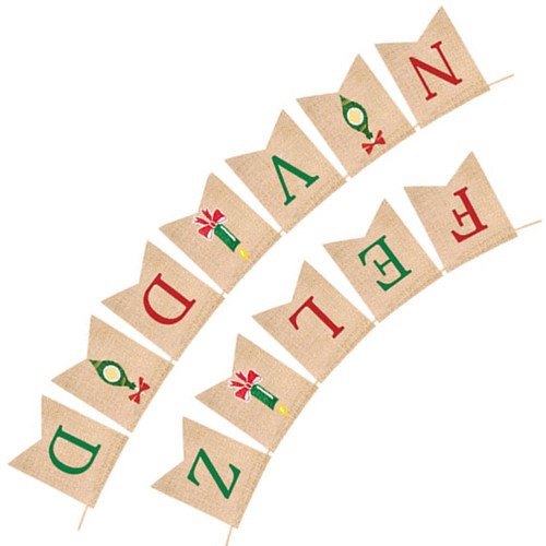 Christmas Decoration Pull Flag Hanging Decorations Triangle Bunting Banner - Imagen 3 de 12