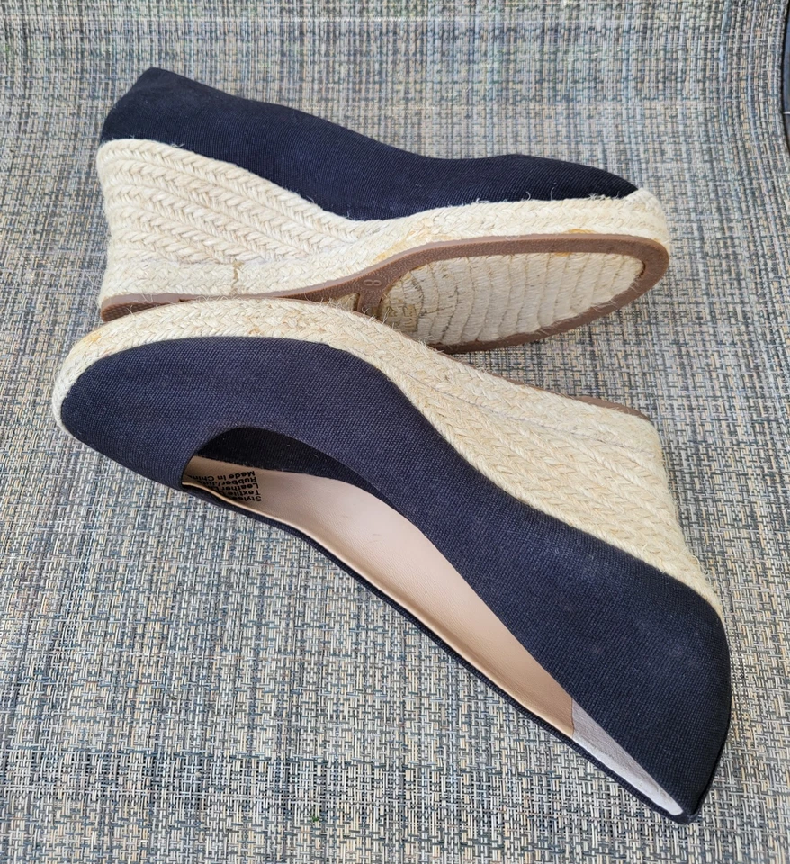 Zapatos alpargata de cuña de lona negra para mujer J.Crew talla 8 Preppy Resort mínimos  Foto 3 de 4