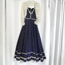 GUNNE SAX Maxi Dress + Lace Jacket SMALL Boho Prairie Cottagecore Ren Faire VTG