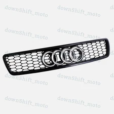 For 1996-2001 Audi A4 S4 B5 Mesh ABS Front Hood Grille Grill +Chrome Audi Emblem