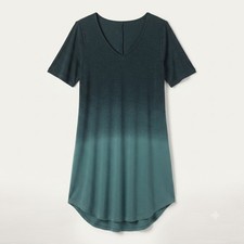 Torrid Womens M Minimalist Artsy Grunge V-Neck Ombre Shift T-Shirt Midi Dress