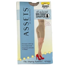 Assets by Spanx Sensational Hi-Waist Mid Thigh Shaper 166B - Nude - Size 2