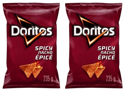 Doritos Spicy Nacho Flavored Tortilla Chips, 235g (2 Pack)