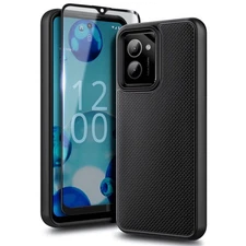 WDHD for HMD Vibe Phone Case with Tempered Glass Screen Protector, Full-Body