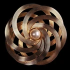 Vintage Brooch Pin Gold Tone Faux Pearl Spiral Costume Jewelry