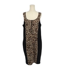 Torrid Y2K Black Leopard Print Zipper Front Sleeveless Dress Size 2