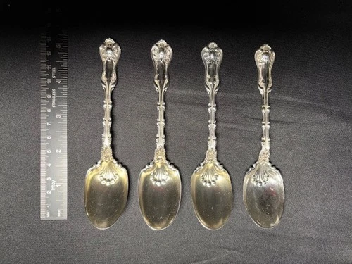 Antique Wallace Silversmiths Sterling Demitasse Spoons – Set of 4 – Pat. 1893