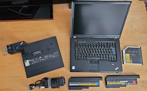 Lenovo ThinkPad T61 + Docking-Station, 160GB HDD + 60GB SSD, 2 gr. Zusatz-Akkus