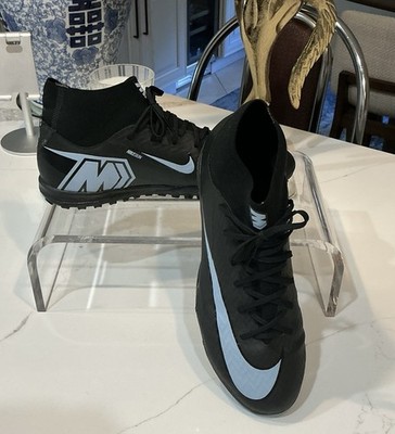 Nike Mercurial Superfly Sz 8 Academy Turf High-Top Soccer Shoes (Black/Ice Blue)