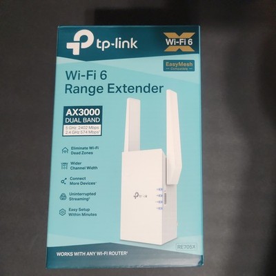 TP-Link AX3000 Dual Band Wi-Fi 6 Range Extender (RE705X) - White