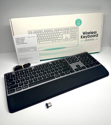 CITLLA Wireless Bluetooth Keyboard Rechargeable Backlit Multi-Device USB Dongle